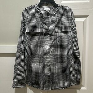 Calvin Klein houndstooth blouse